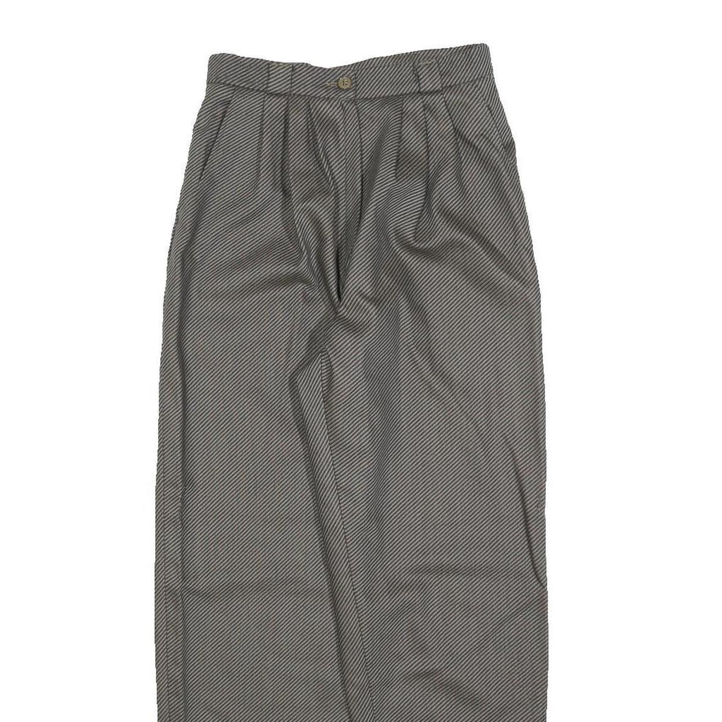 RITEX Womens Wool Grey Regular Straight Trousers W24 L26 Classic Zip Closure