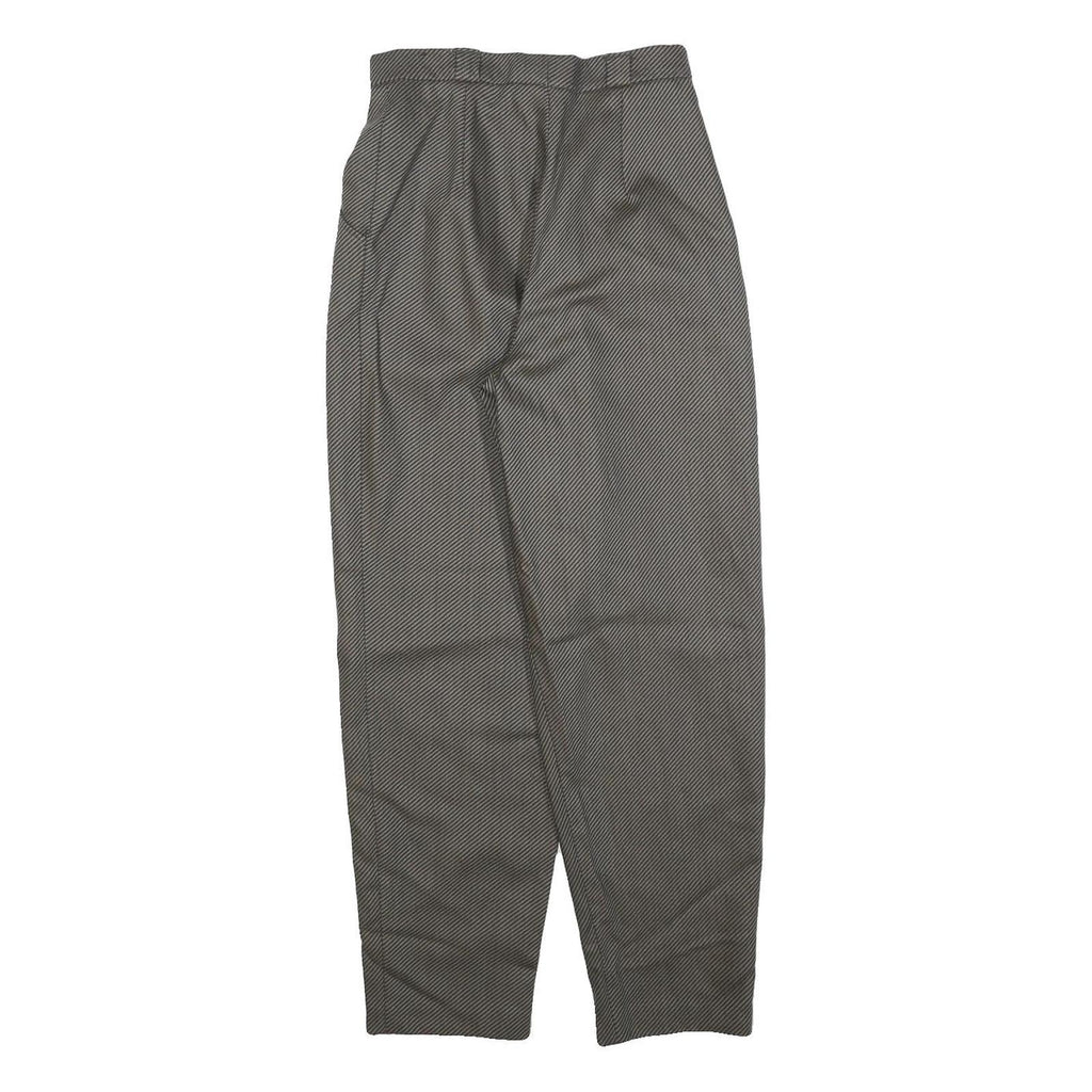 RITEX Womens Wool Grey Regular Straight Trousers W24 L26 Classic Zip Closure