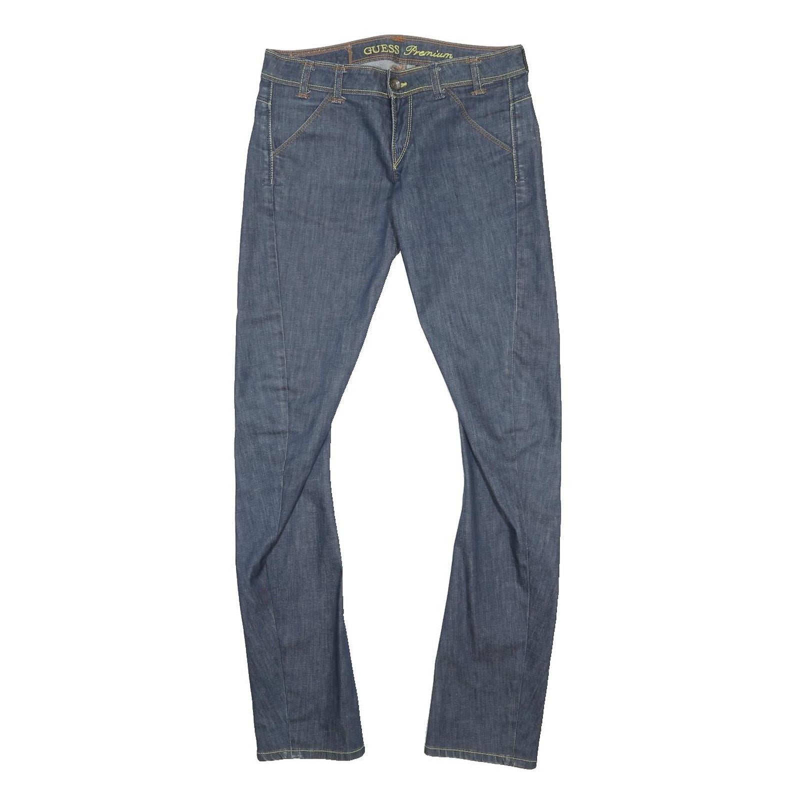 GUESS Womens Slim Blue Denim Zip Slim Fit Jeans W27 L32 Stylish Comfortable