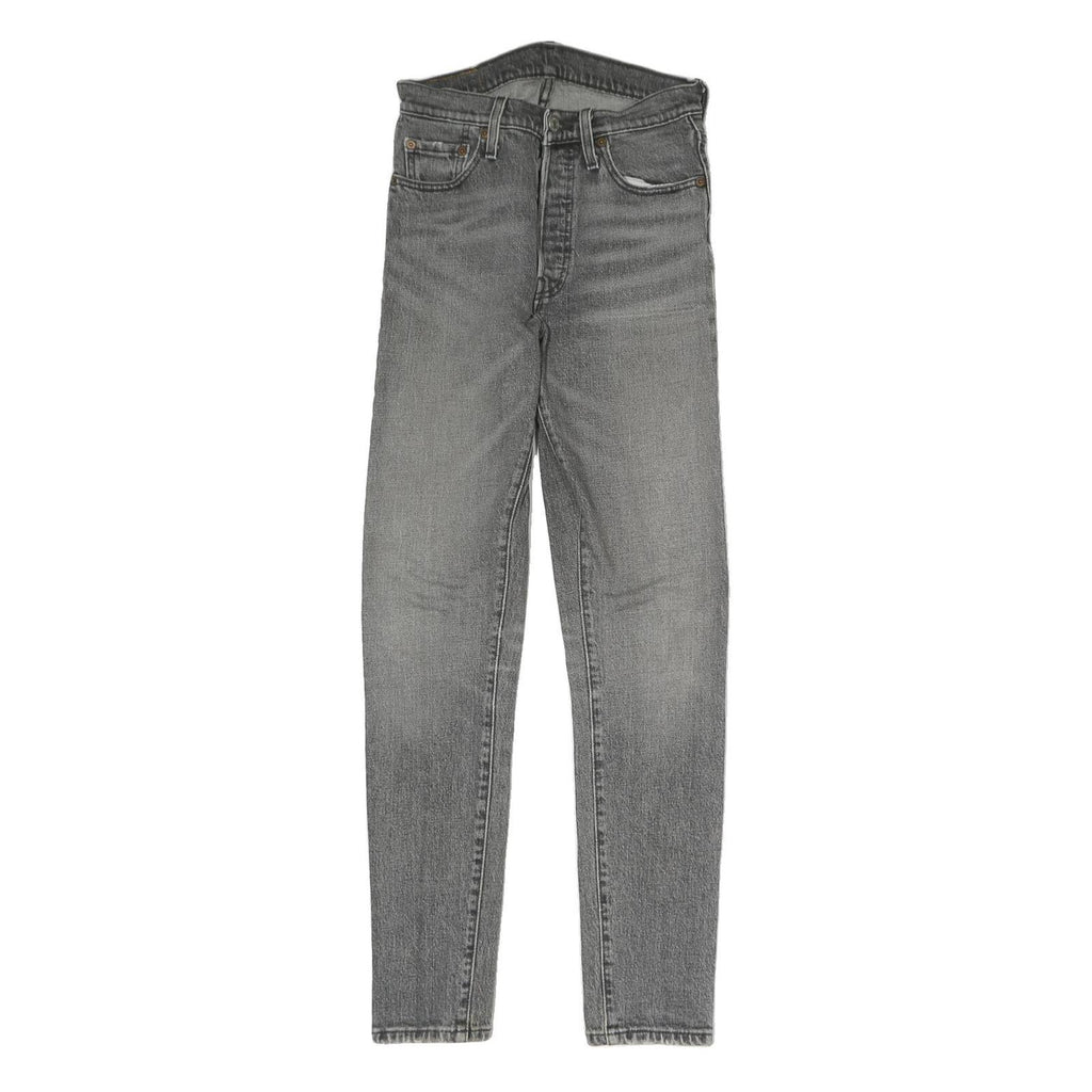 LEVI'S 501 Mens Jeans Grey Slim Skinny Denim Medium W26 L29 Zip Closure
