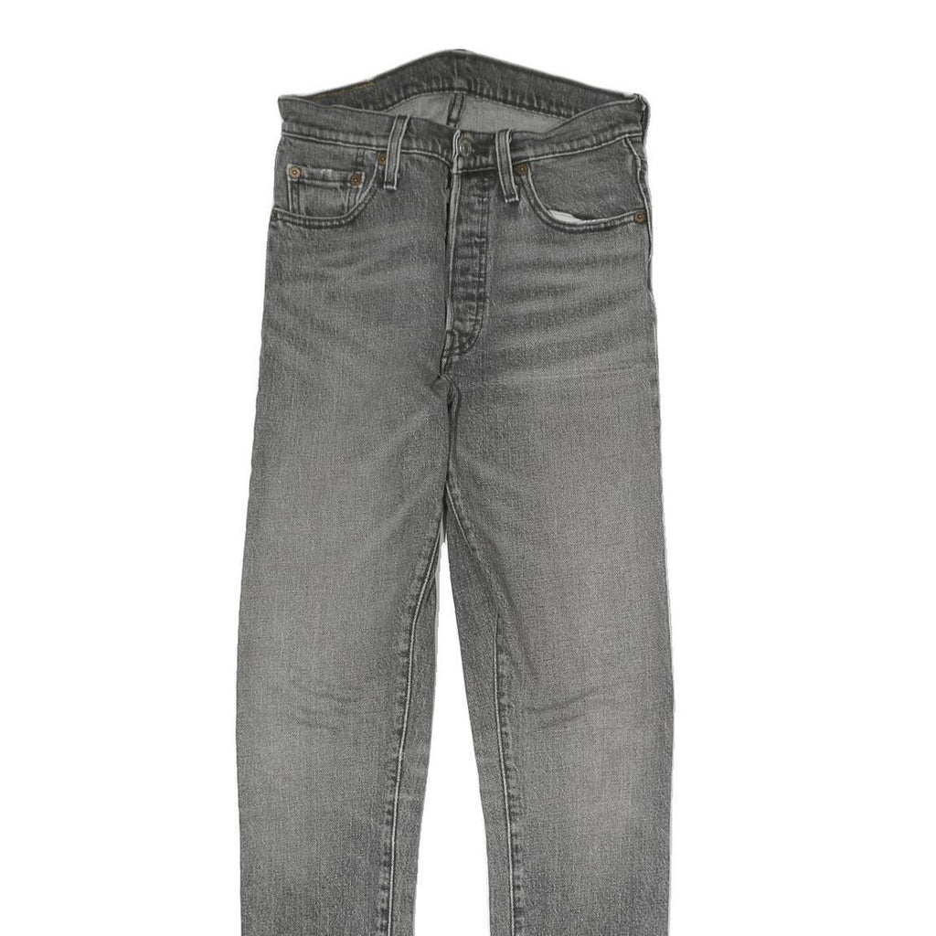 LEVI'S 501 Mens Jeans Grey Slim Skinny Denim Medium W26 L29 Zip Closure