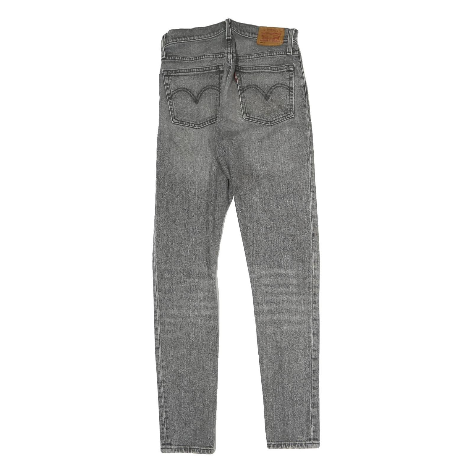 LEVI'S 501 Mens Jeans Grey Slim Skinny Denim Medium W26 L29 Zip Closure