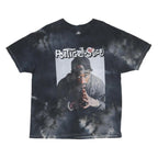 POETIC JUSTICE Mens Black & Grey Graphic T-Shirt XL Short Sleeve Crew Neck Retro
