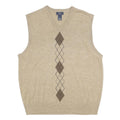 DOCKERS Mens Beige Argyle Pattern Sleeveless V-Neck Jumper Acrylic M Classic