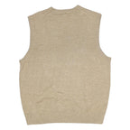 DOCKERS Mens Beige Argyle Pattern Sleeveless V-Neck Jumper Acrylic M Classic
