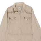 GUESS Womens Plain Shirt Beige Long Sleeve L