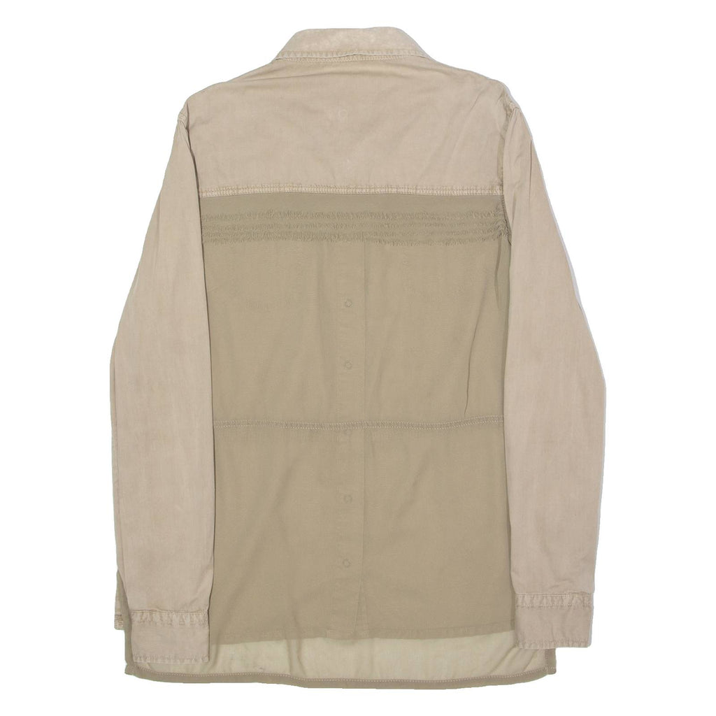 GUESS Womens Plain Shirt Beige Long Sleeve L