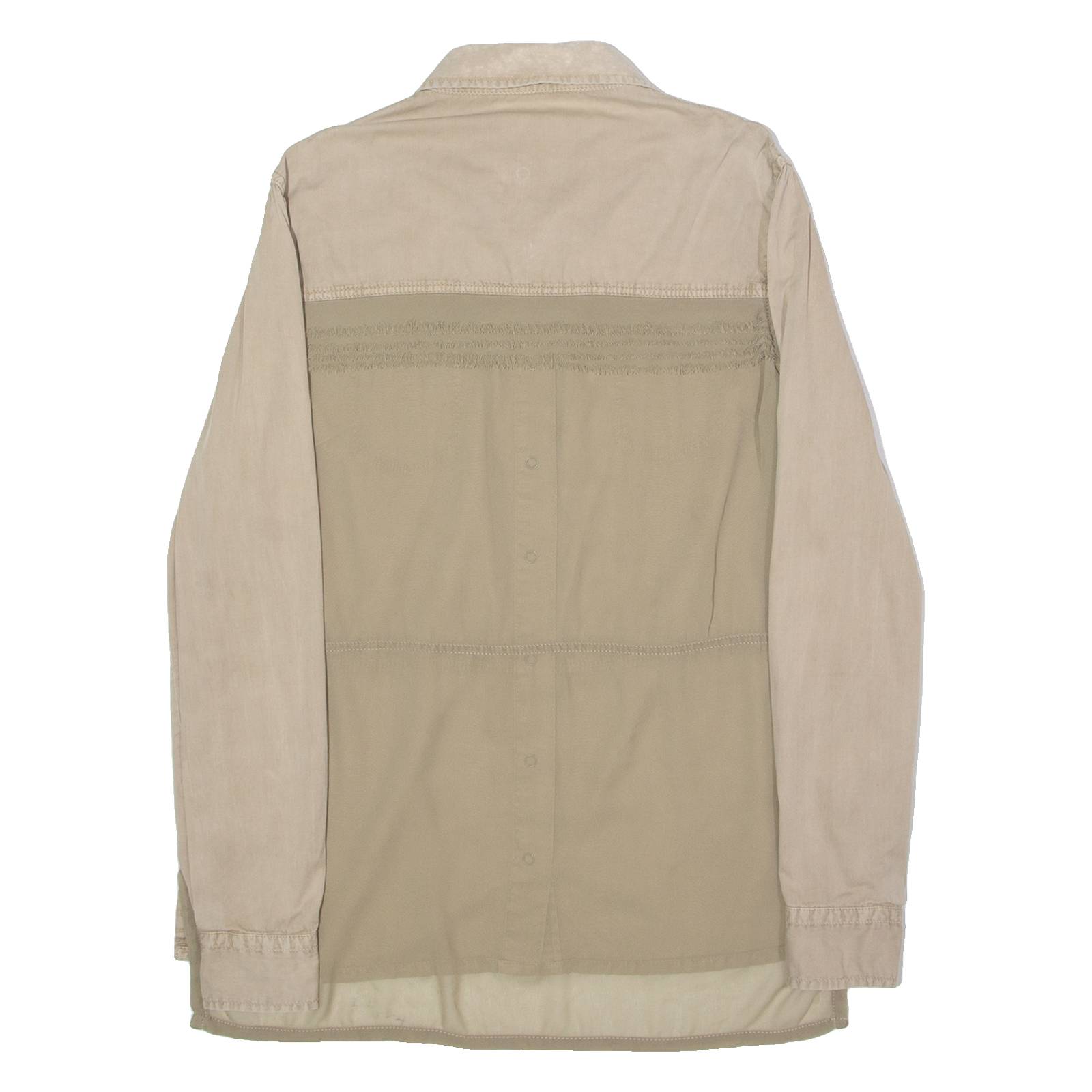 GUESS Womens Plain Shirt Beige Long Sleeve L