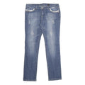 CLASH Womens Jeans Blue Relaxed Straight Denim Medium W32 L32 Embellished