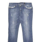 CLASH Womens Jeans Blue Relaxed Straight Denim Medium W32 L32 Embellished