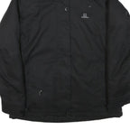 SALOMON Womens Black Outdoor Jacket L Polyester Blend Zip Plain Sport
