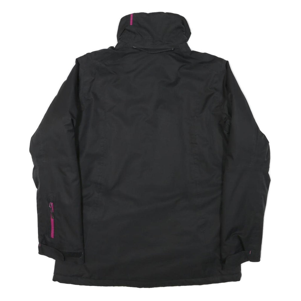 SALOMON Womens Black Outdoor Jacket L Polyester Blend Zip Plain Sport