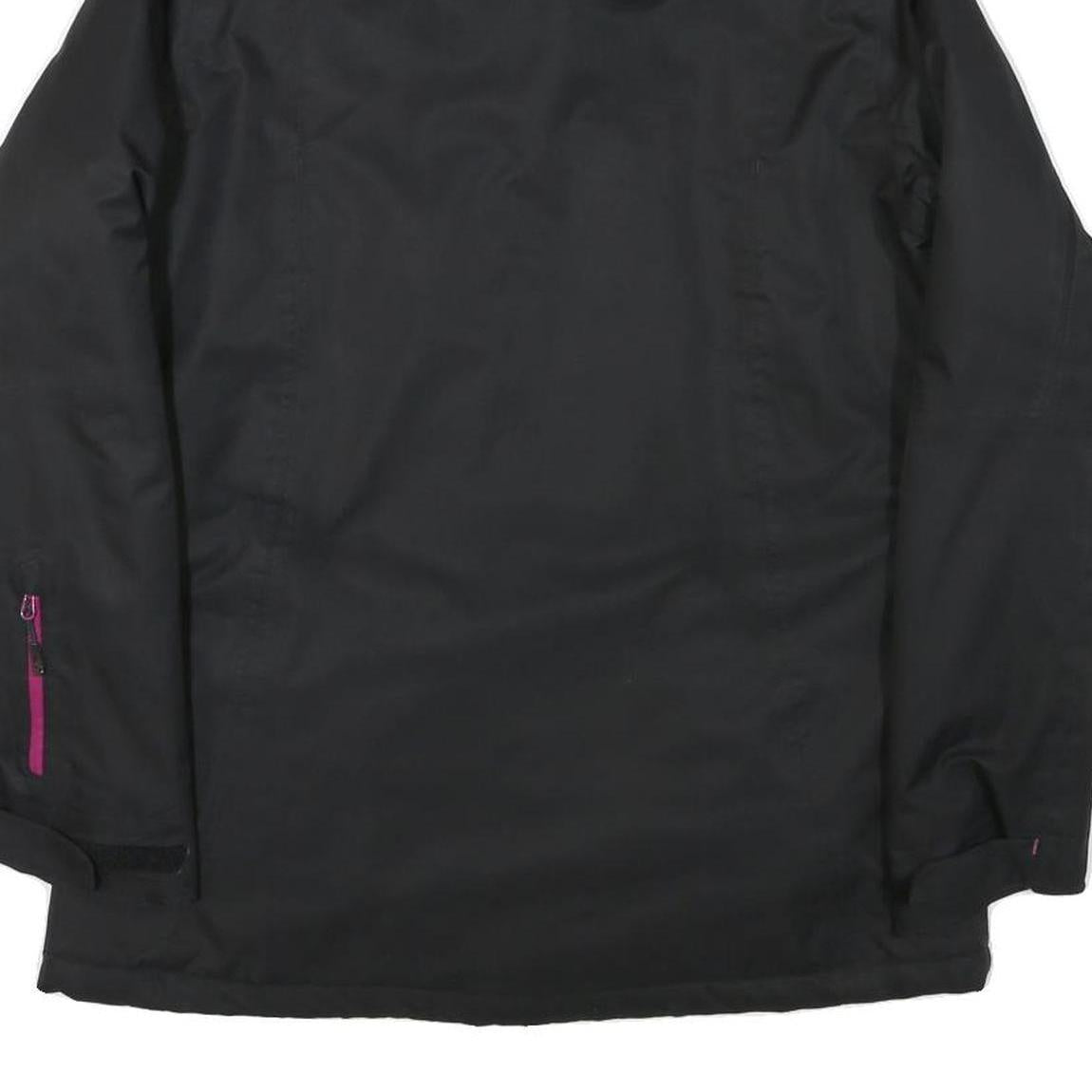 SALOMON Womens Black Outdoor Jacket L Polyester Blend Zip Plain Sport
