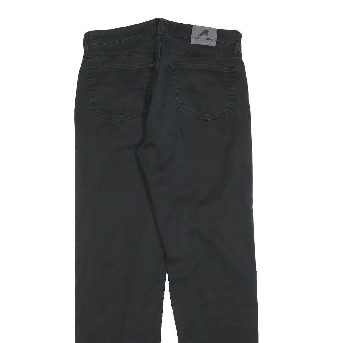 LEE COOPER Womens Regular Black Denim Cotton Blend Jeans W35 L34 Classic Fit Zip