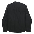 ARMANI EXCHANGE Mens Black Cotton Shirt L Wing Graphic Long Sleeve Button