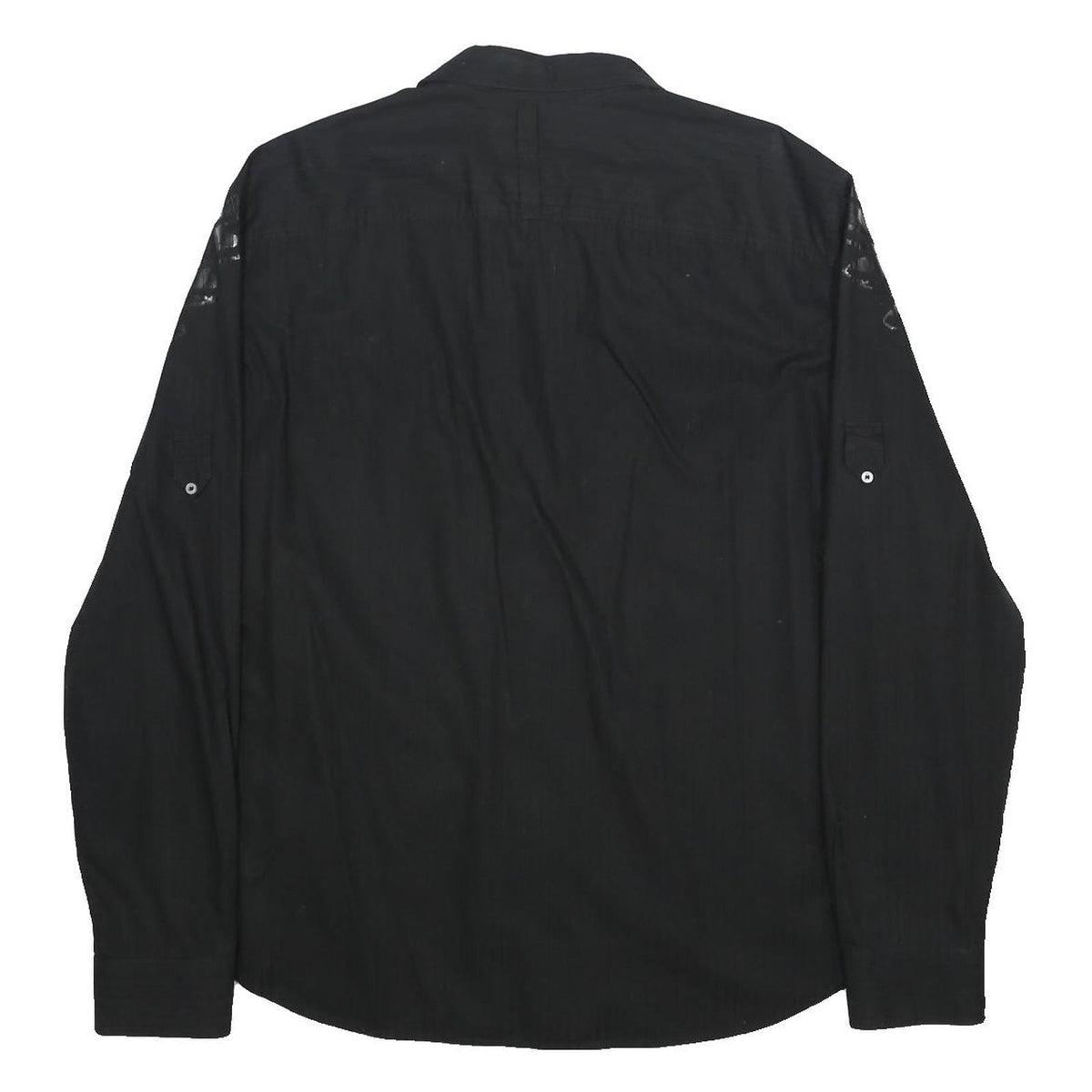 ARMANI EXCHANGE Mens Black Cotton Shirt L Wing Graphic Long Sleeve Button