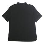NAUTICA Mens Black Cotton Blend Short Sleeve Plain Polo Shirt L Classic Fit
