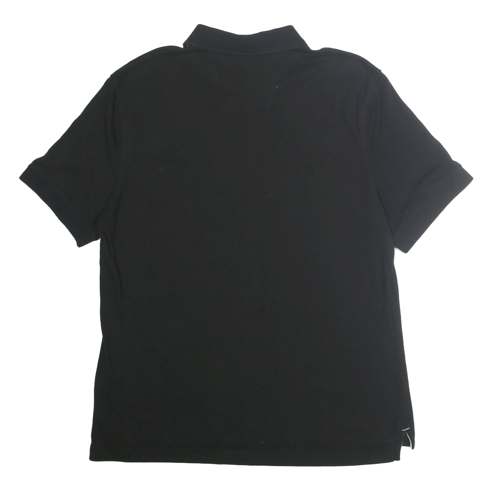 NAUTICA Mens Black Cotton Blend Short Sleeve Plain Polo Shirt L Classic Fit
