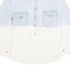 UNION BAY Mens Blue & White Cotton Denim Shirt L Casual Button Pocket
