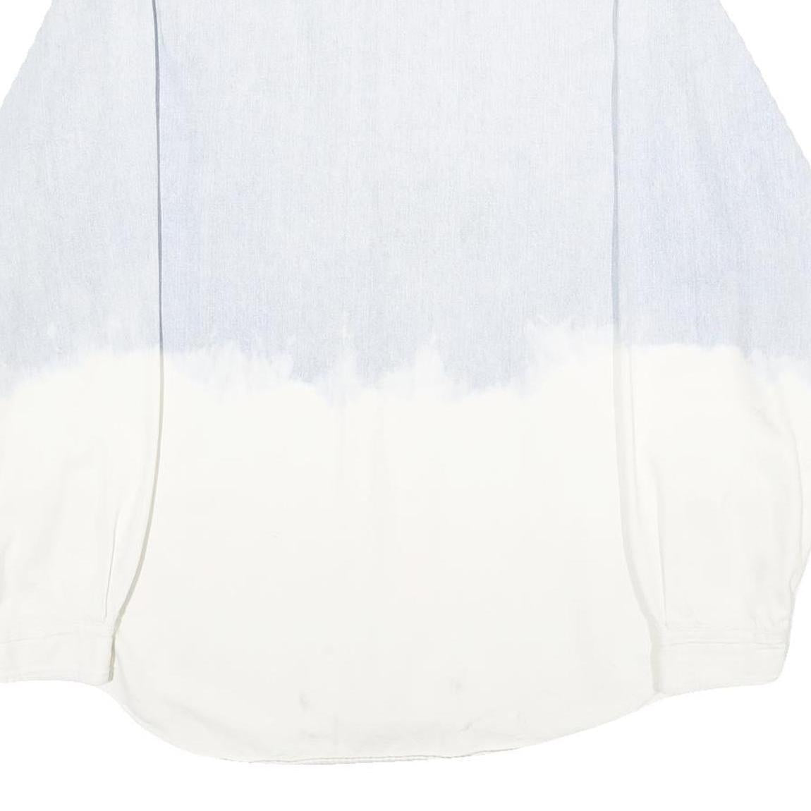 UNION BAY Mens Blue & White Cotton Denim Shirt L Casual Button Pocket