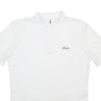DECATHLON Mens White Sport Cycling T-Shirt S Short Sleeve 1/4 Zip Lightweight