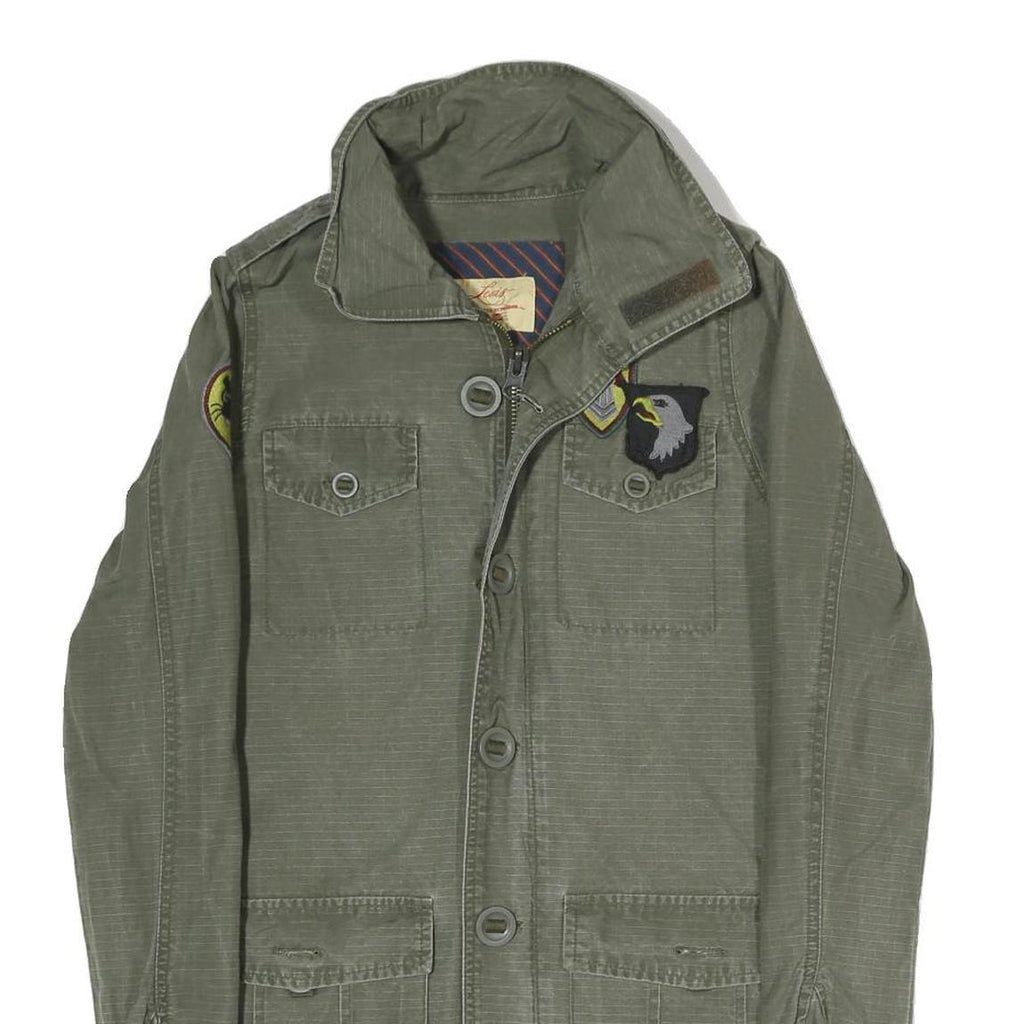 LEVI'S Mens Green Cotton Blend Track Jacket M Patch Detail Zip Closure