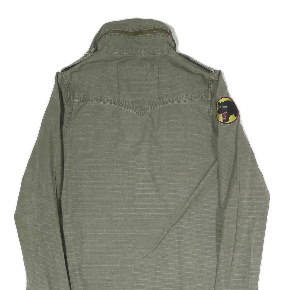 LEVI'S Mens Green Cotton Blend Track Jacket M Patch Detail Zip Closure