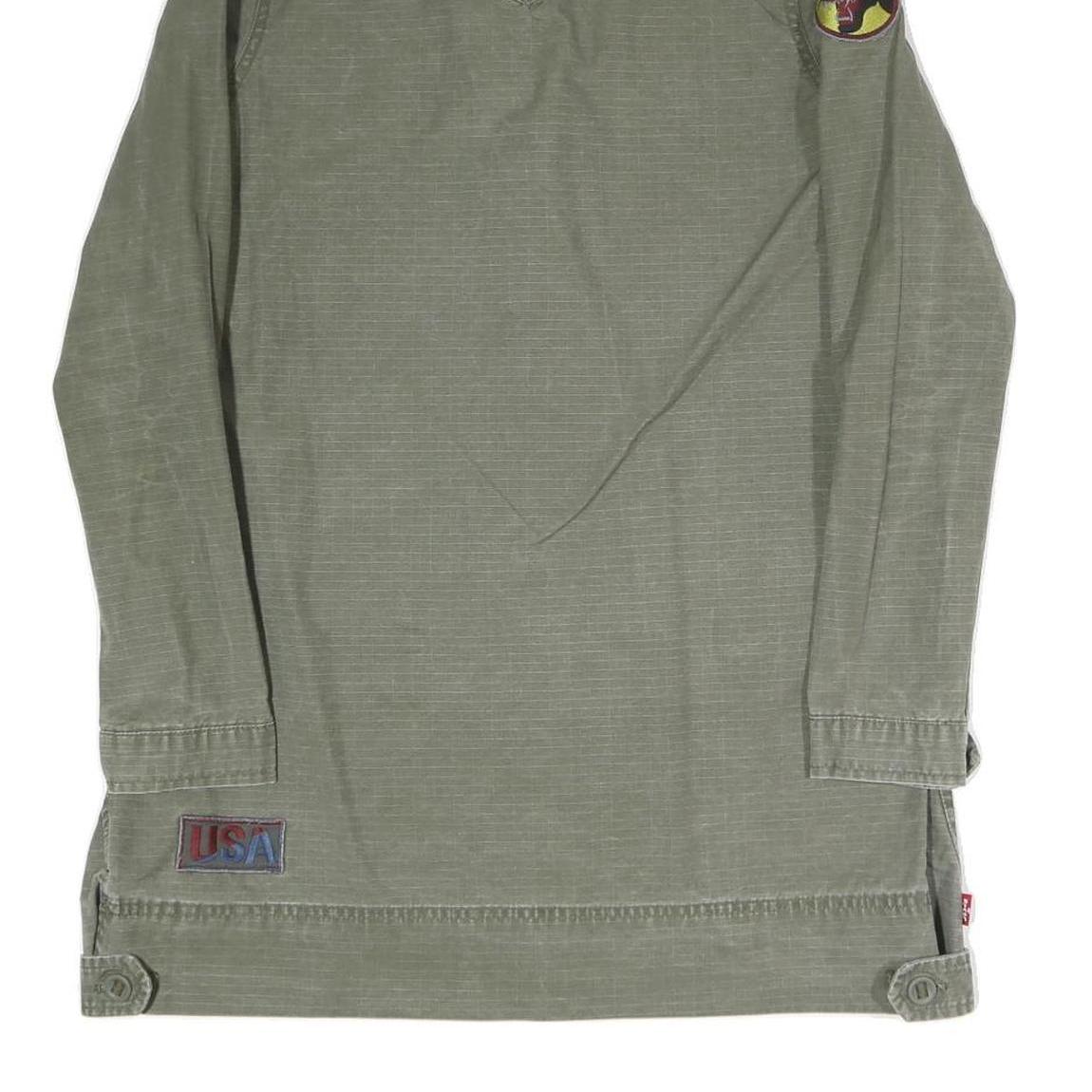 LEVI'S Mens Green Cotton Blend Track Jacket M Patch Detail Zip Closure