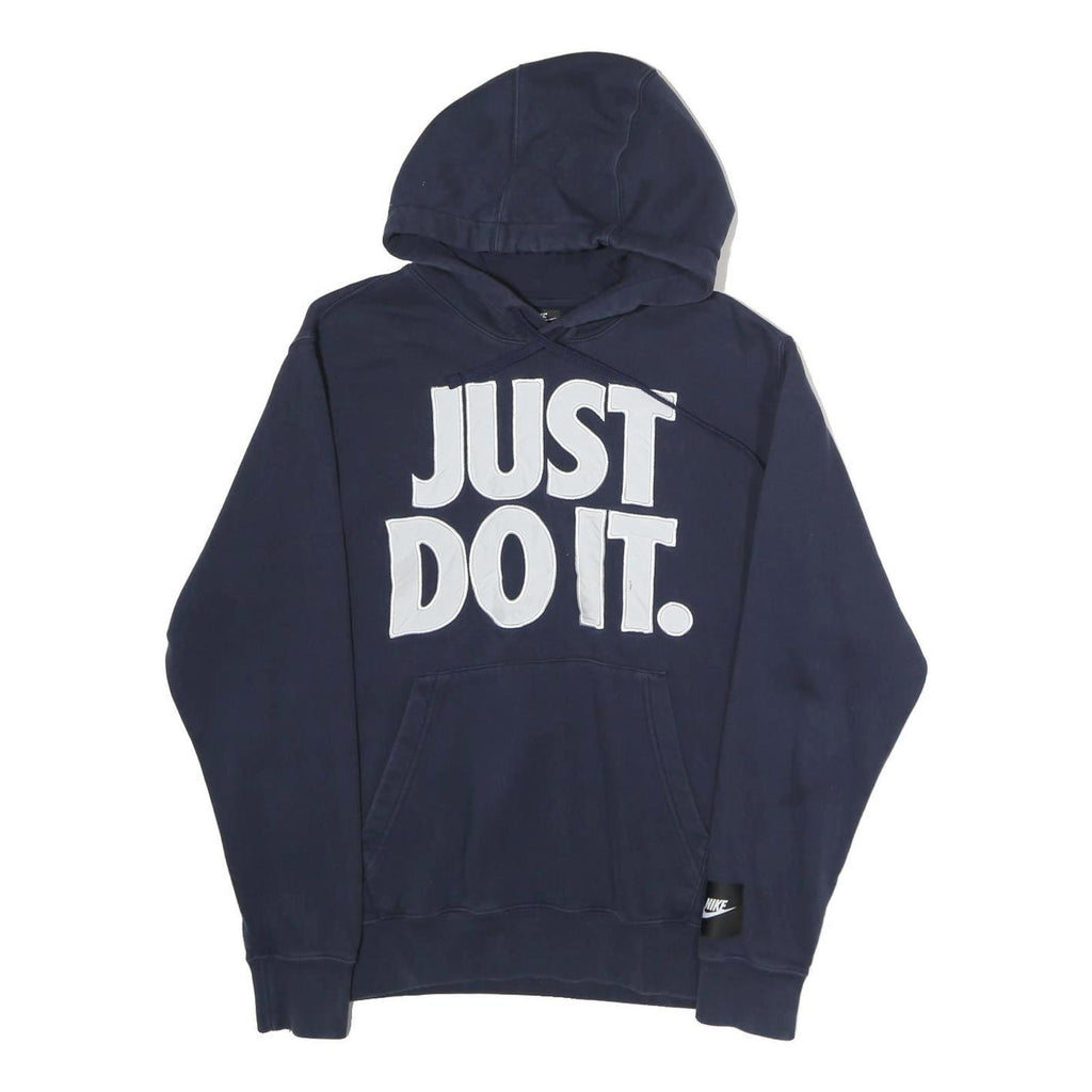 NIKE Mens Navy Blue Hoodie M Just Do It Pullover Sweatshirt Sportswear