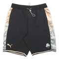 PUMA Mens Black & Gold Casual Drawstring Shorts L W34 Sports Logo