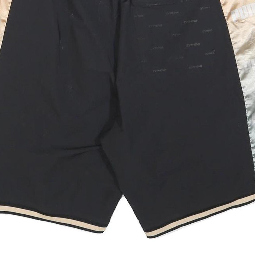 PUMA Mens Black & Gold Casual Drawstring Shorts L W34 Sports Logo