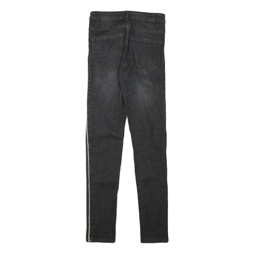 ESMARA Womens Slim Fit Black Skinny Denim Jeans W27 L30 Side Stripe Detail