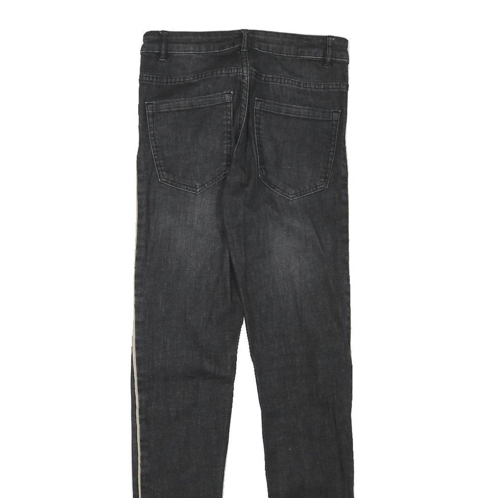 ESMARA Womens Slim Fit Black Skinny Denim Jeans W27 L30 Side Stripe Detail
