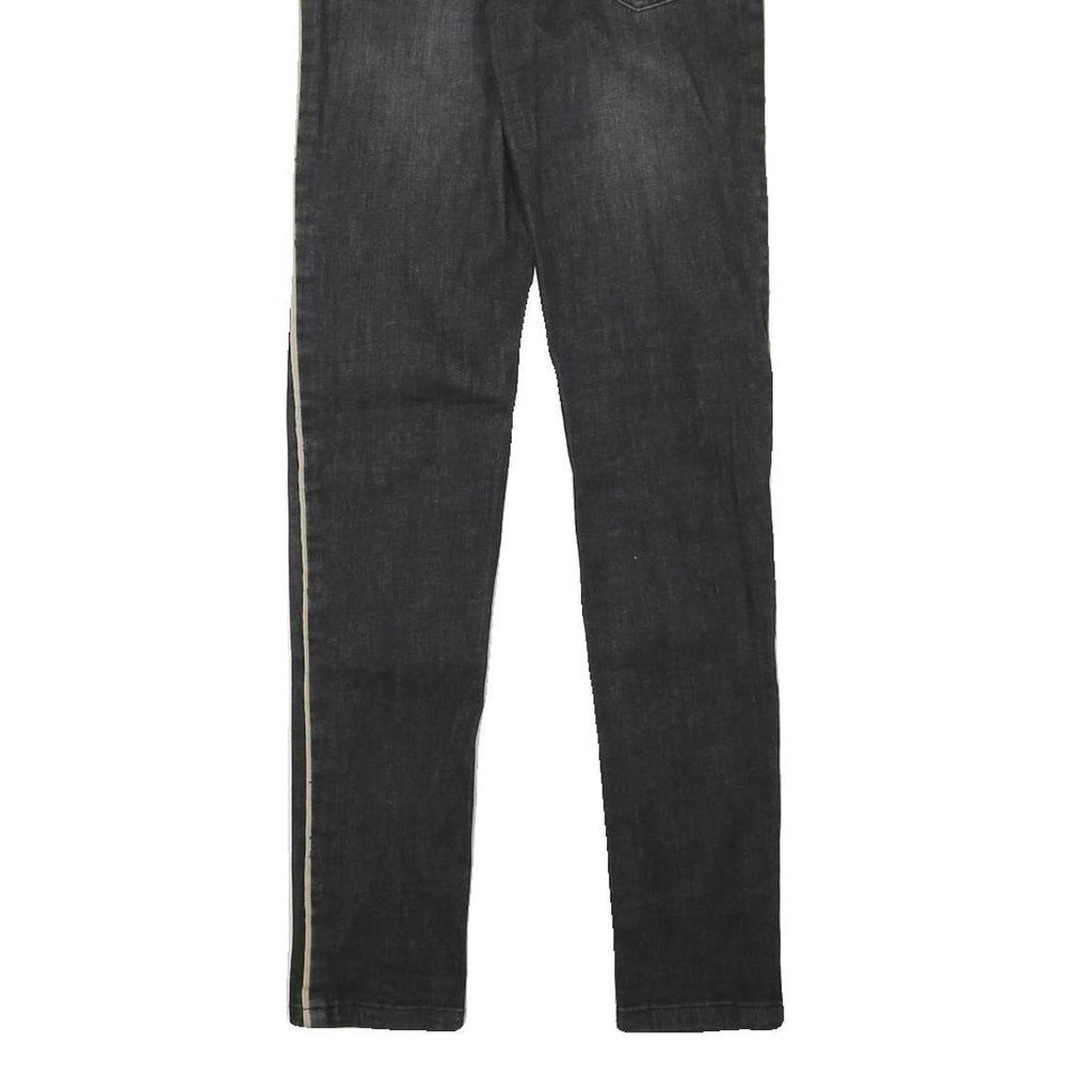 ESMARA Womens Slim Fit Black Skinny Denim Jeans W27 L30 Side Stripe Detail
