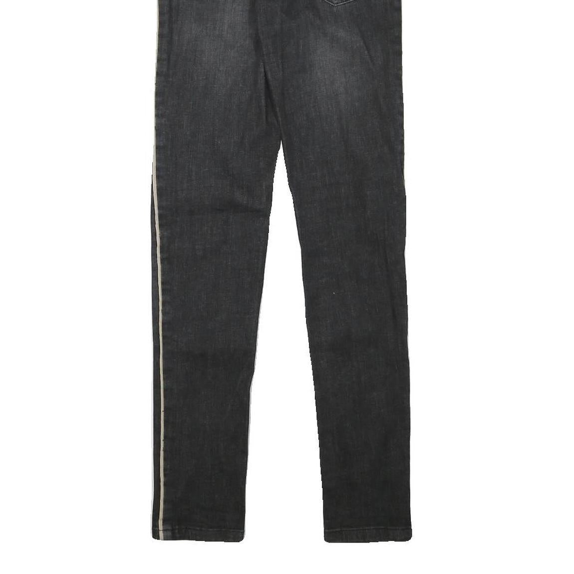 ESMARA Womens Slim Fit Black Skinny Denim Jeans W27 L30 Side Stripe Detail