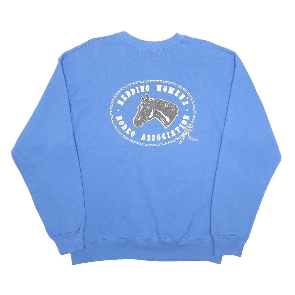 HANES Womens Blue Redding Womens Rodeo Association Crew Neck L Sweatshirt Casual