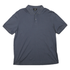 CALVIN KLEIN Mens Blue Short Sleeve Plain Polo Shirt L Cotton Blend Casual
