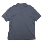 CALVIN KLEIN Mens Blue Short Sleeve Plain Polo Shirt L Cotton Blend Casual