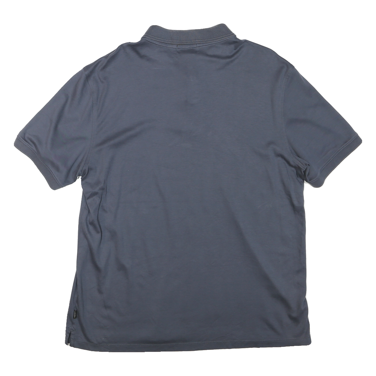 CALVIN KLEIN Mens Blue Short Sleeve Plain Polo Shirt L Cotton Blend Casual