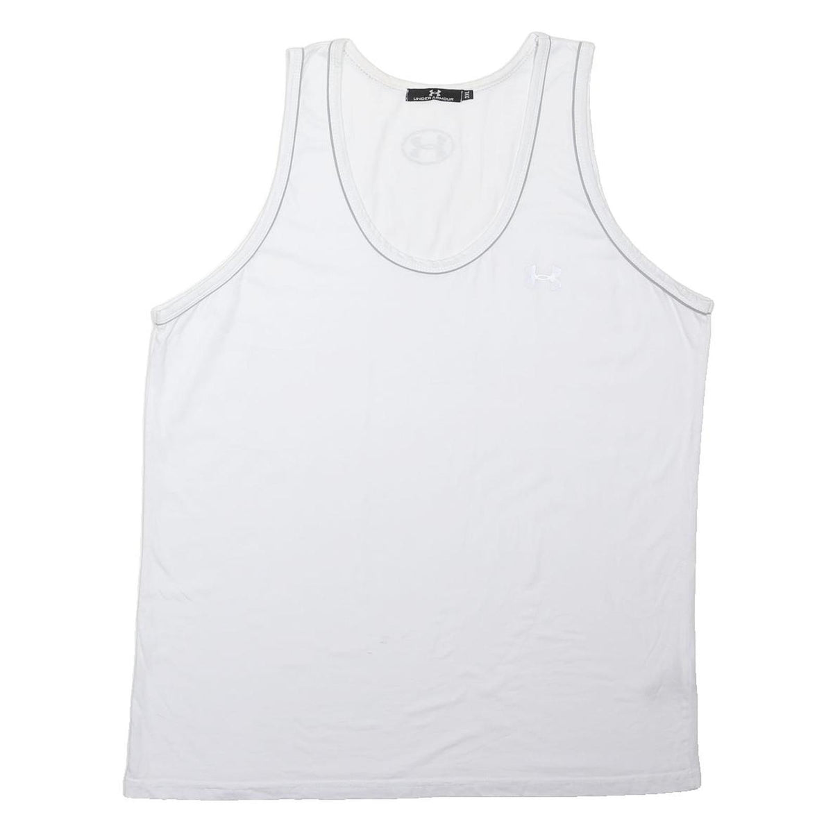 UNDER ARMOUR Mens White Sleeveless Vest 3XL Cotton Blend Sport Casual Fit