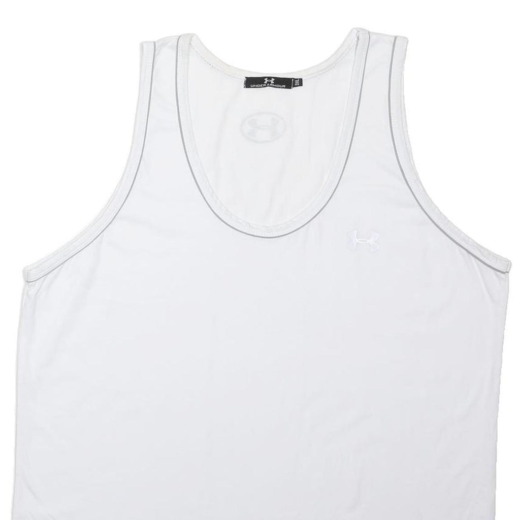 UNDER ARMOUR Mens White Sleeveless Vest 3XL Cotton Blend Sport Casual Fit