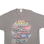 GILDAN Mens Grey Team Force Graphic T-Shirt 2XL Short Sleeve Crew Neck Racing