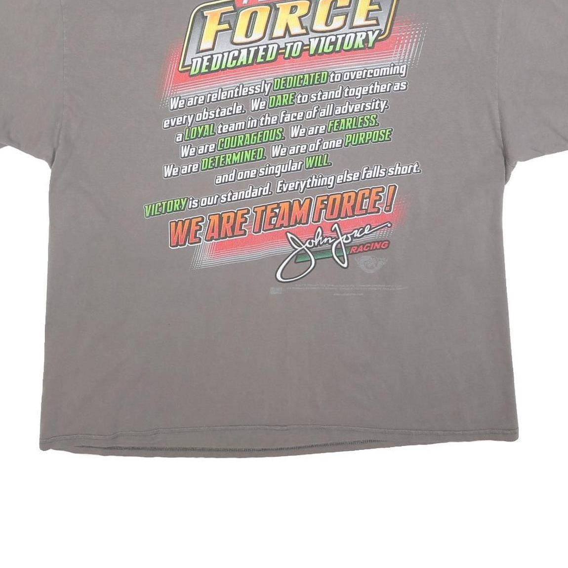 GILDAN Mens Grey Team Force Graphic T-Shirt 2XL Short Sleeve Crew Neck Racing