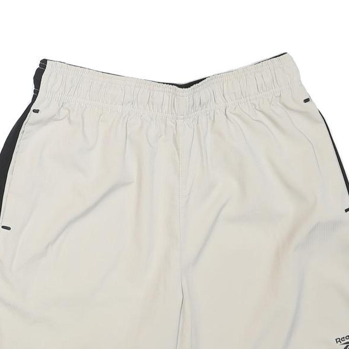 REEBOK Mens Shorts White & Black Casual M W28 Polyester Blend