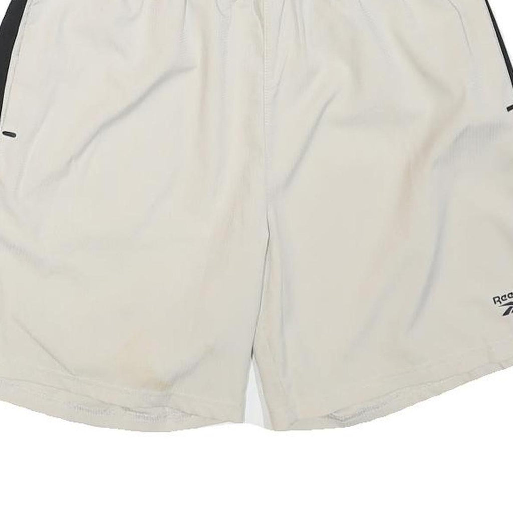 REEBOK Mens Shorts White & Black Casual M W28 Polyester Blend