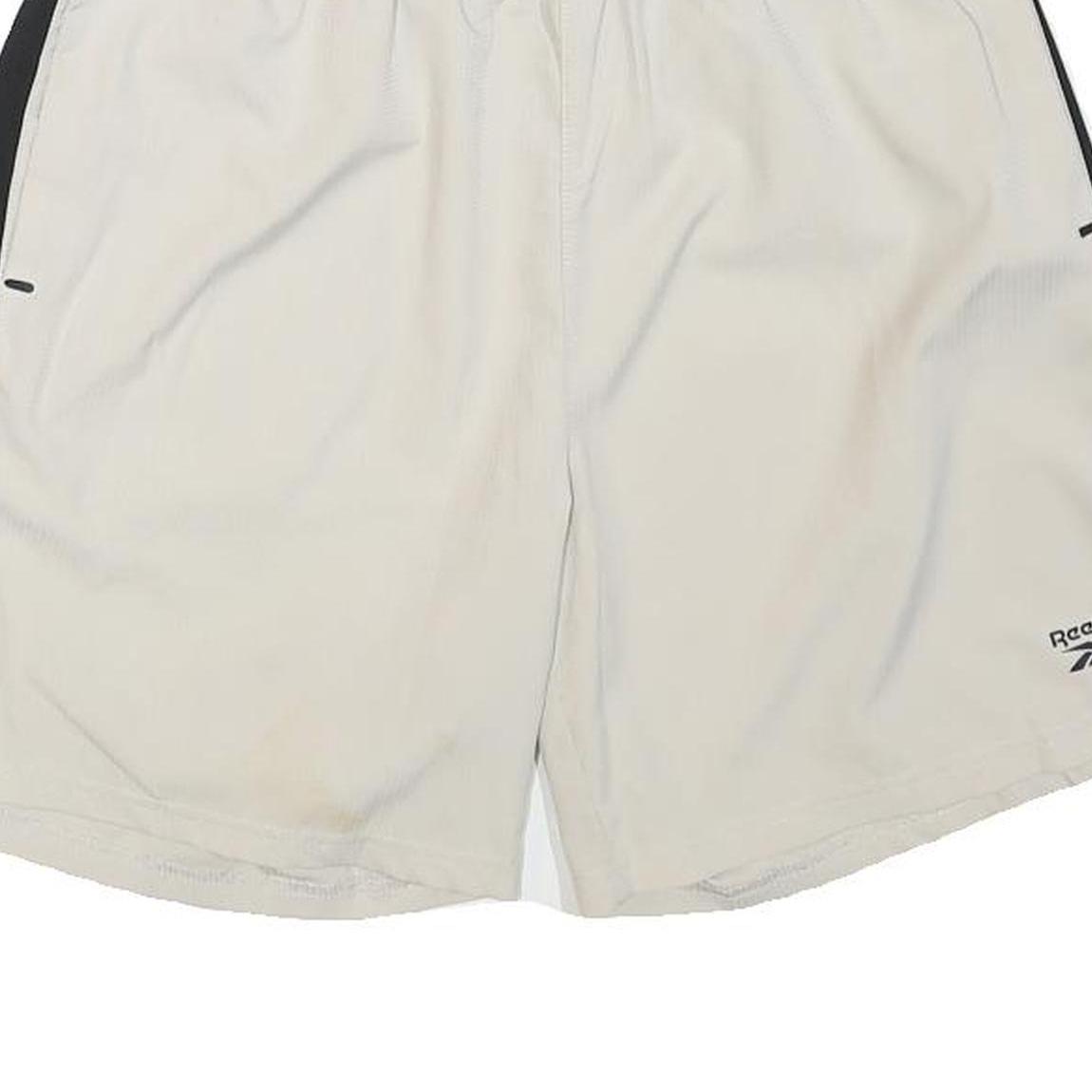 REEBOK Mens Shorts White & Black Casual M W28 Polyester Blend