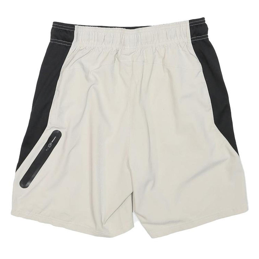 REEBOK Mens Shorts White & Black Casual M W28 Polyester Blend
