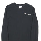 CHAMPION Mens Black Crew Neck S Cotton Blend Logo Sweatshirt Casual
