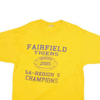JERZEES Mens Yellow Fairfield Tigers Graphic T-Shirt XL Short Sleeve Crew Neck