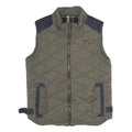 DIESEL Mens Green Quilted Jacket L Polyester Blend Zip Pockets Casual Outerwear
